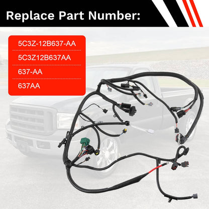 Solidspare 5C3Z-12B637-AA Wiring Harness NEW For Ford Super Duty Engine 6.0L 11/4/2004-2005