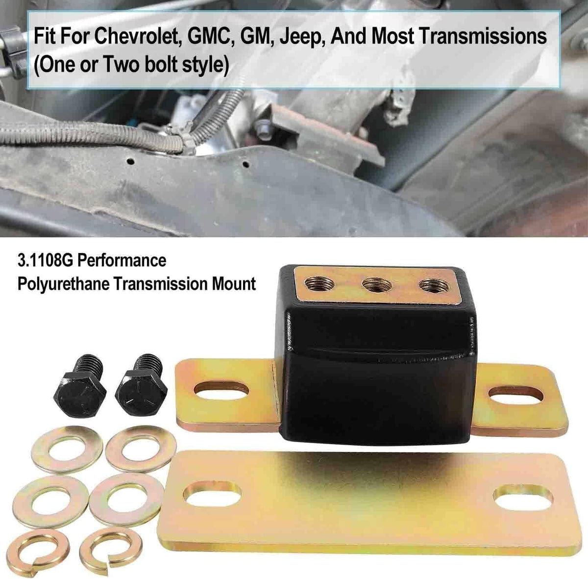 Solidspare Fit For GM LS Swap Transmission Mount Kit Polyurethane - 4.8 5.3 6.0 4l60e 4l80e