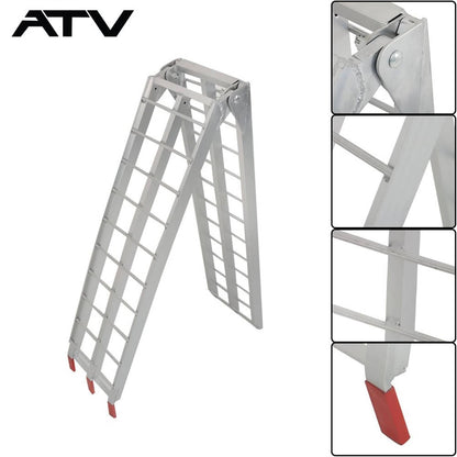 Solidspare Fit For Pickup Trucks Bed 2 × Aluminum Ramp 1500 LBS Foldable Loading Ramps