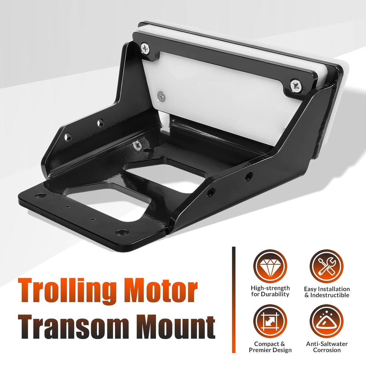 Solidspare Transom Trolling Motor Mount for Kayaks - 3.75" x 4.75" Bolt Pattern - 6mm Thick