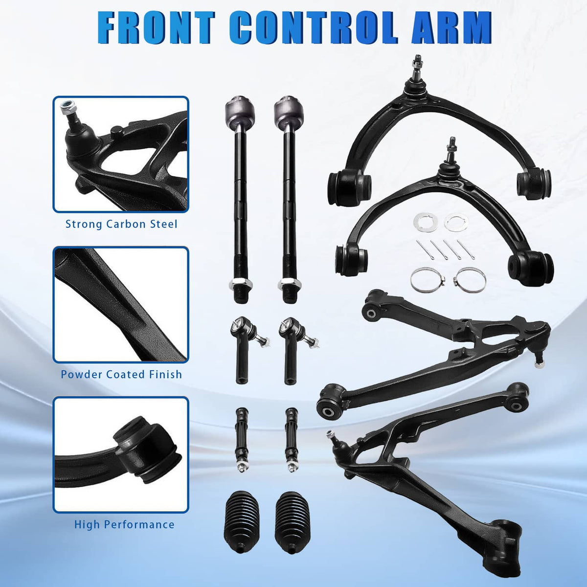 Solidspare 12Pcs Front Upper Lower Control Arm Set for 2007-13 Escalade Chevy Silverado GMC