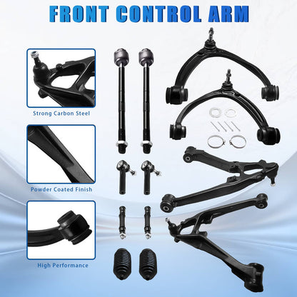 Solidspare 12Pcs Front Upper Lower Control Arm Set for 2007-13 Escalade Chevy Silverado GMC