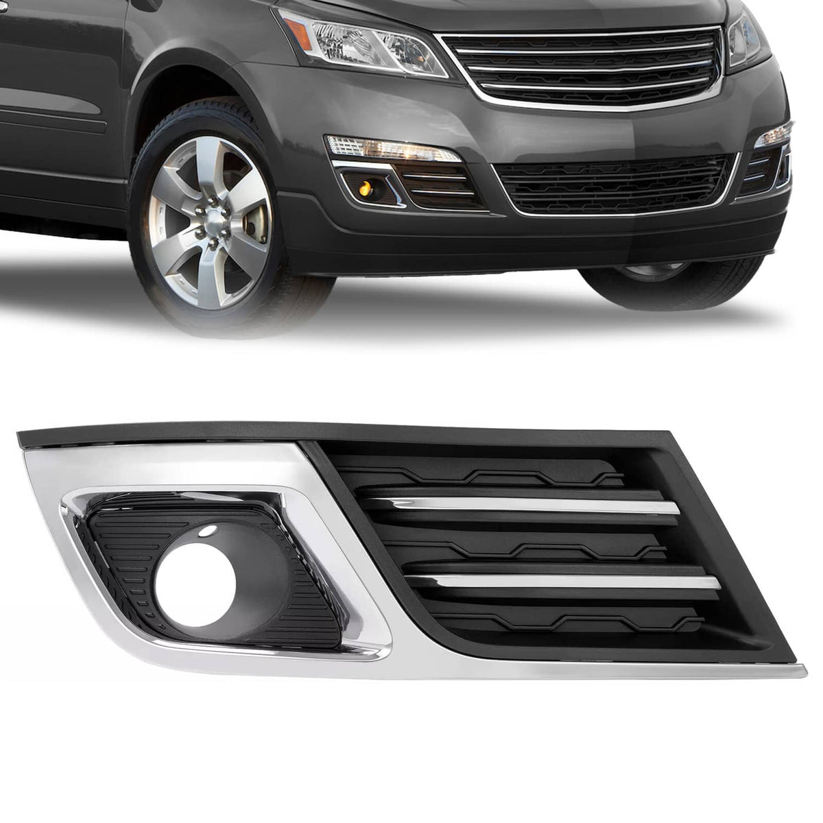 Solid Spare Fog Light Bezel Cover For Chevrolet Traverse 2013-2017 #GM1039150 Right Side
