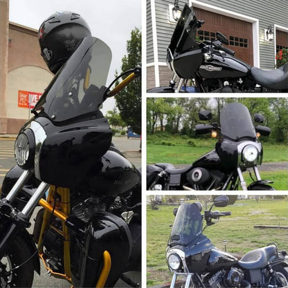 Solidspare Smoke Front Fairing&15'' Windshield Windscreen For Harley Dyna Wide Glide 06-17
