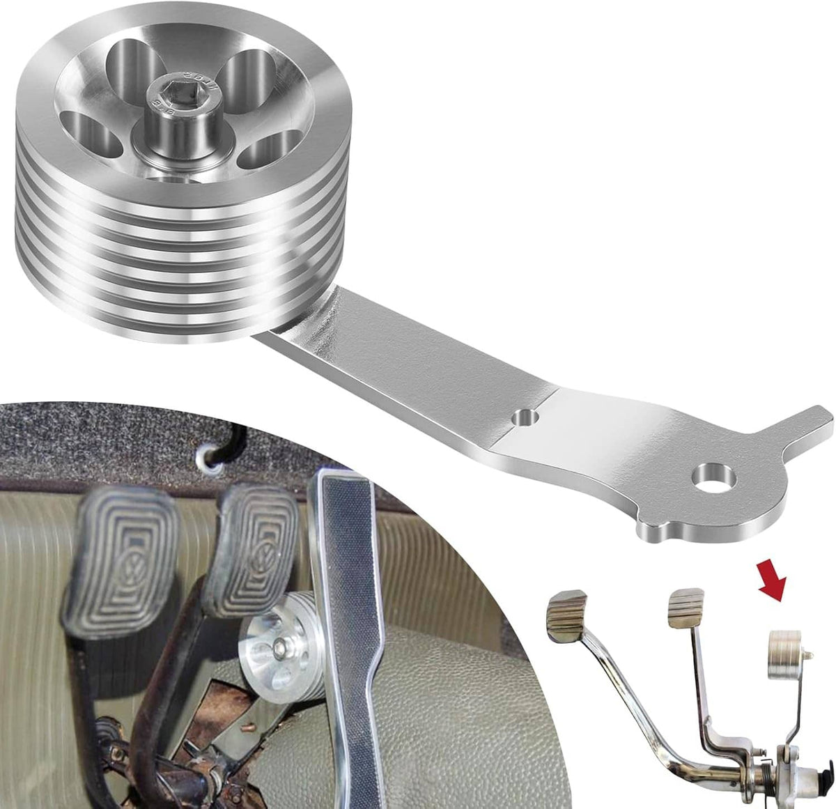 Solid Spare 8511 Billet Aluminum Roller Gas Pedal for 1949-1977 Stock Volkswagen VW Bug Ghia