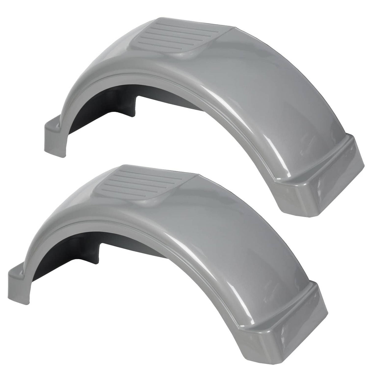 Solidspare For 13" Wheels Tires Skirt Boat Gray Plastic Pair 2 Single Axle Trailer Fenders