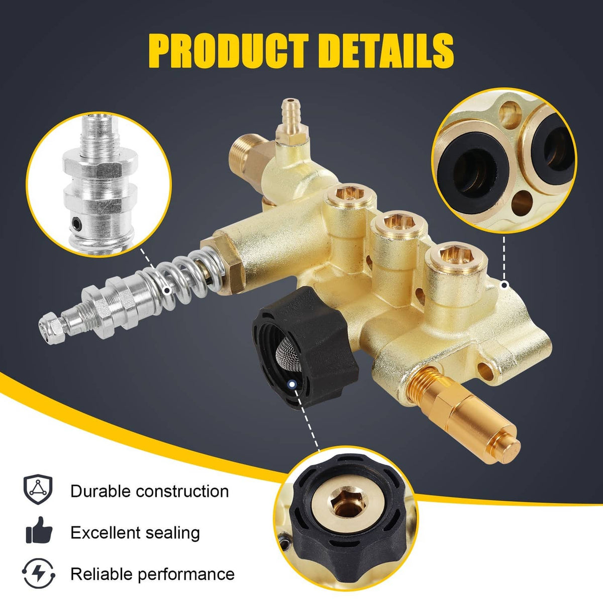Solidspare Manifold Fits AAA 530008 530009 530016 Pressure Washer Pump 7108746