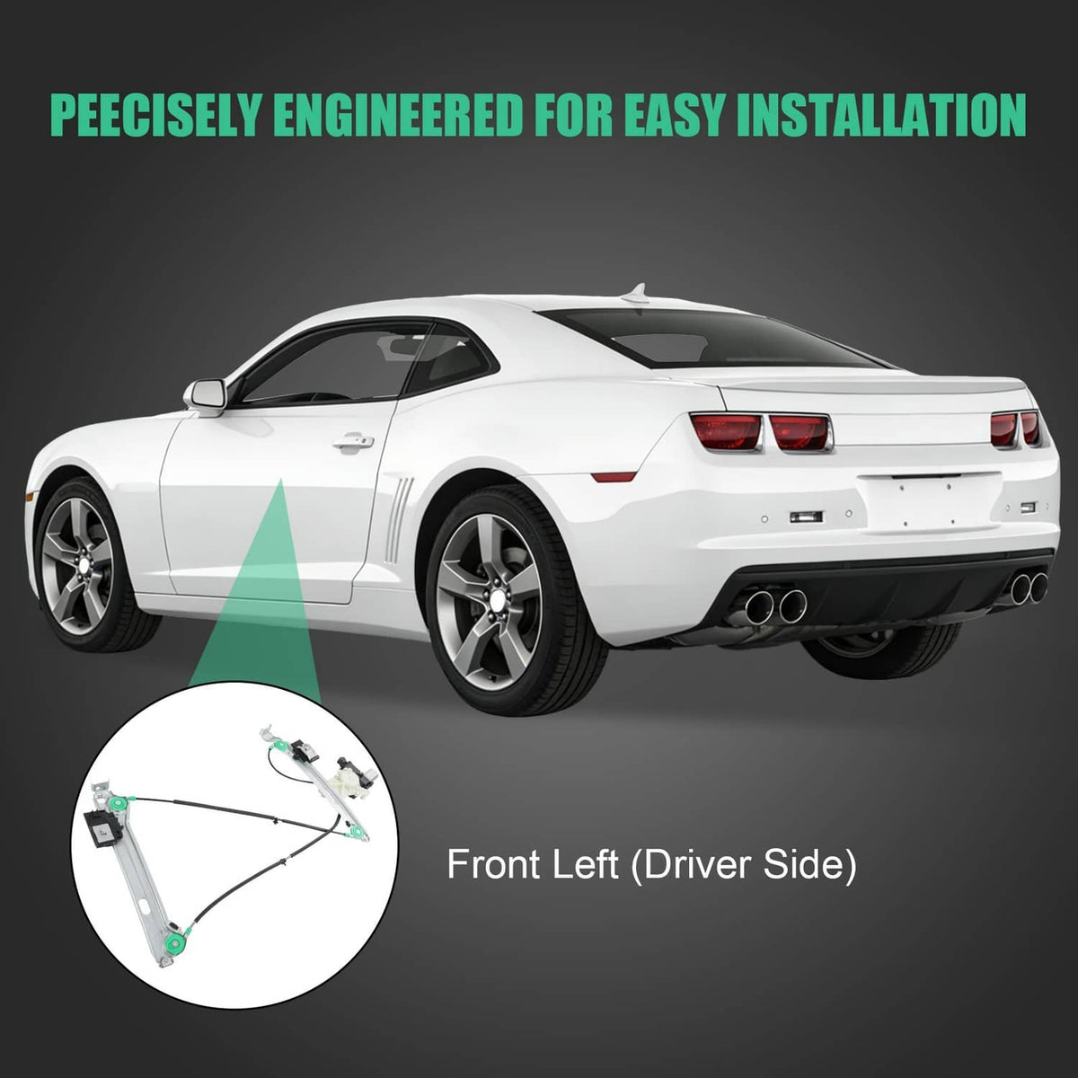Solidspare NEW Power Window Motor and Regulator Assembly For Chevrolet Camaro 2011-2015