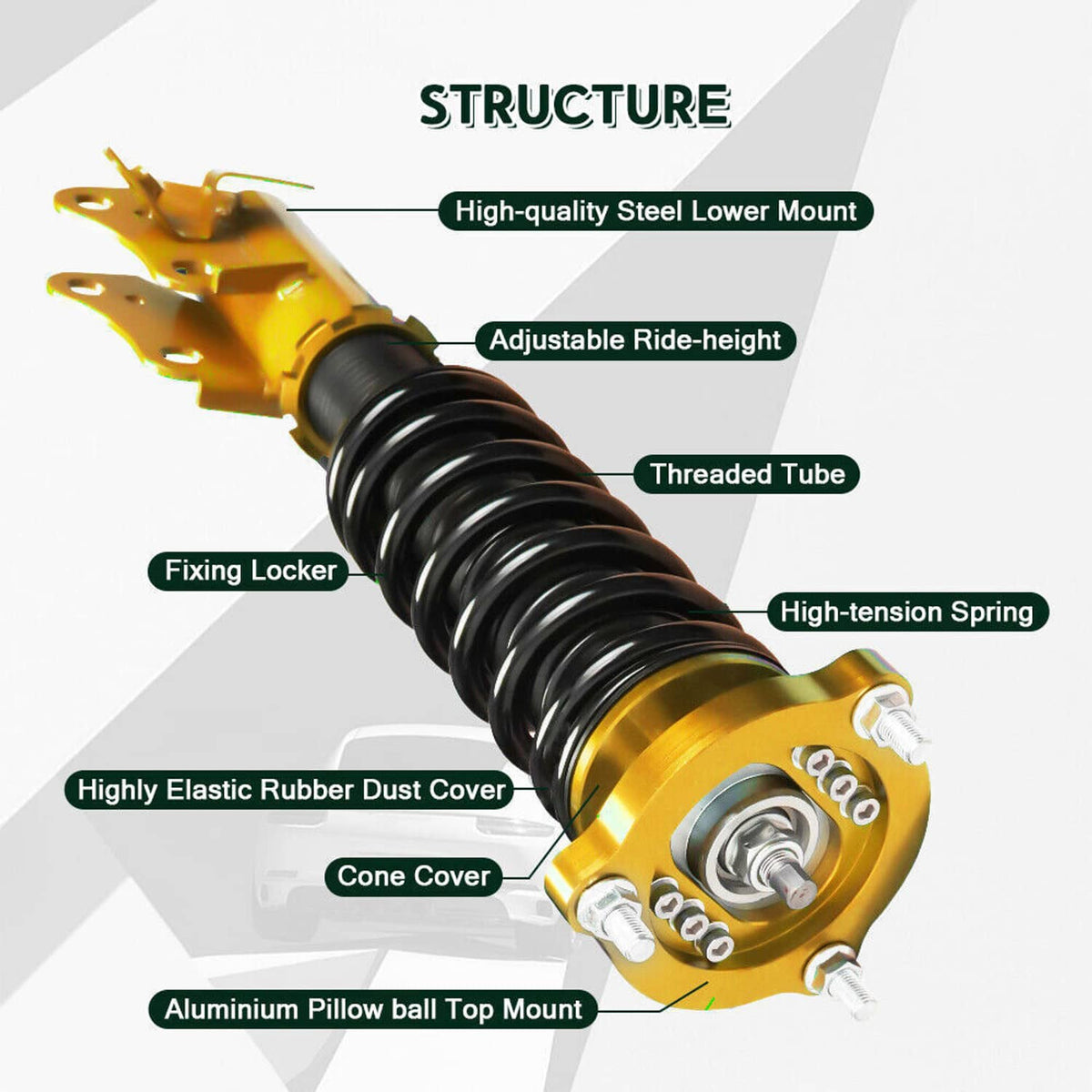 Solidspare Coilovers Suspension Kit For 06-11 Honda CIVIC Adjustable Height Shocks Struts