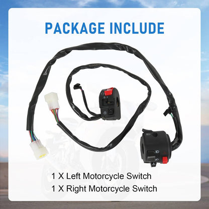 Solidspare 7/8" Motorcycle Handlebar Horn Button Turn Signal Fog Light Controller Switch