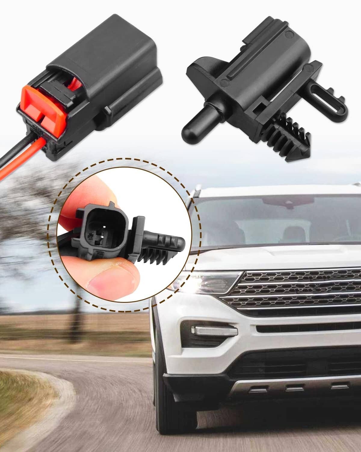 Solid Spare A/C Ambient Air Temperature Sensor & Connector For Ford Fusion 2011-2020 EAH