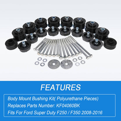 Solidspare Body Cab Mount Kit For 2008-2016 Ford F350 F250 Super Duty KF04060BK NEW