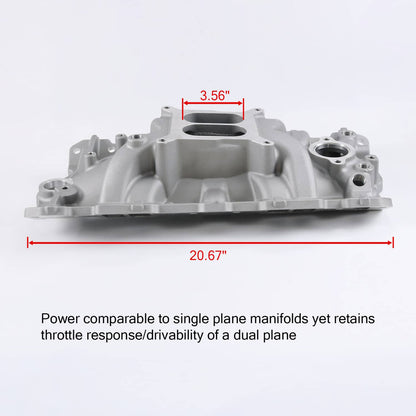 Solidspare Dual Plane Intake Manifold For 1957 1958-1995 Small Block Chevy SBC 350 400