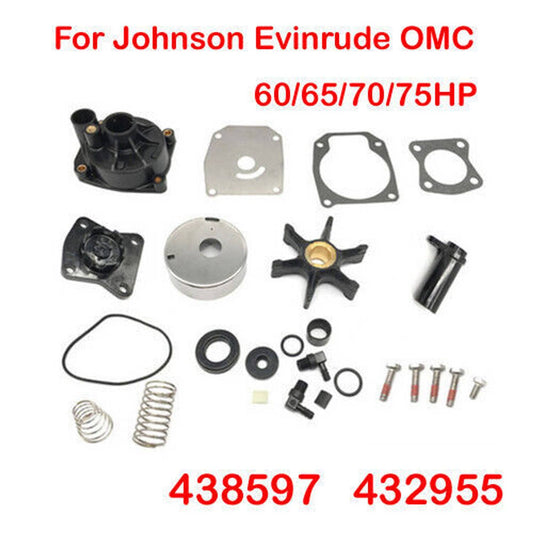 Solid Spare Water Pump Impeller Repair Kit Fit Johnson Evinrude OMC 60/65/70/75HP 438597