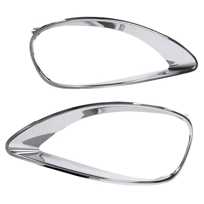 Solid Spare Left & Right Chrome Headlight Bezel Trim For Freightliner Columbia 2001-2017