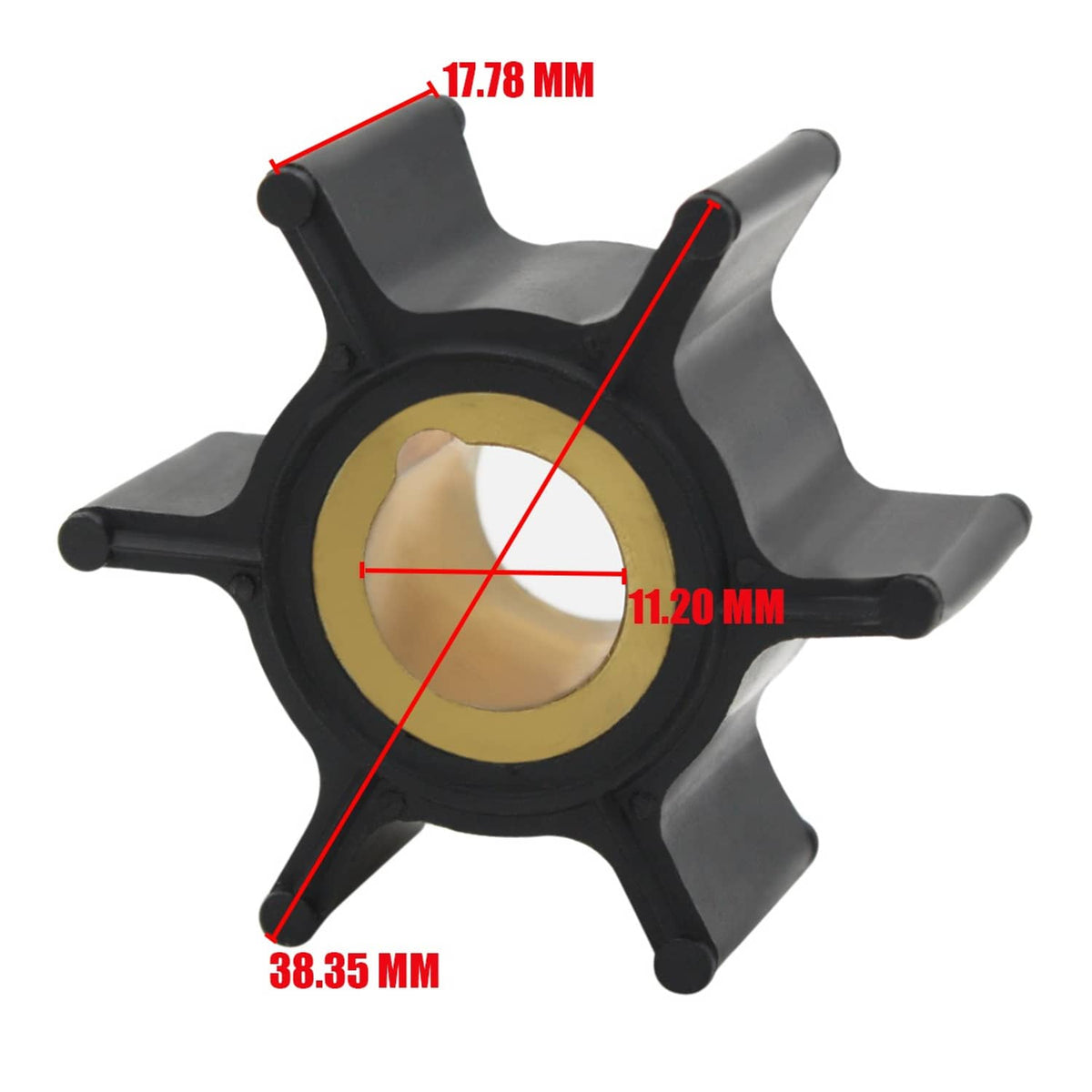 Solid Spare Outboard Water Impeller For Johnson Evinrude OMC BRP 4.5/6/7/8HP 389576 0389576