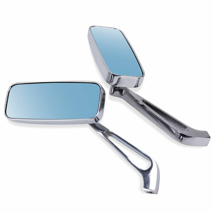 Solidspare Rectangle Motorcycle Mirrors Custom For Harley Cruiser Chopper Softail Sportster