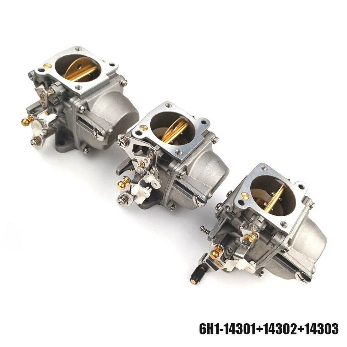 Solid Spare 6H1-14301/14302/14303 Carburetor Assy Set For Yamaha 90HP Outboard 6H1-14302