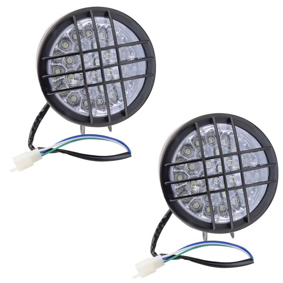 Solidspare 2Pcs LED Headlights for Yamaha Banshee 1987-2006 lens bulbs Grills Warrior 350
