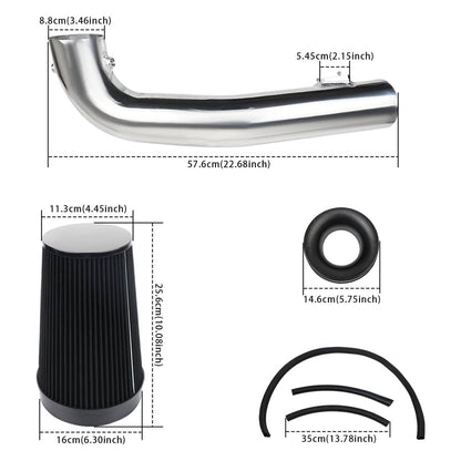 Solidspare Cold Air Intake Kit + Heat Shield For 2014-2019 Chevrolet GMC Cadillac 5.3L 6.2L