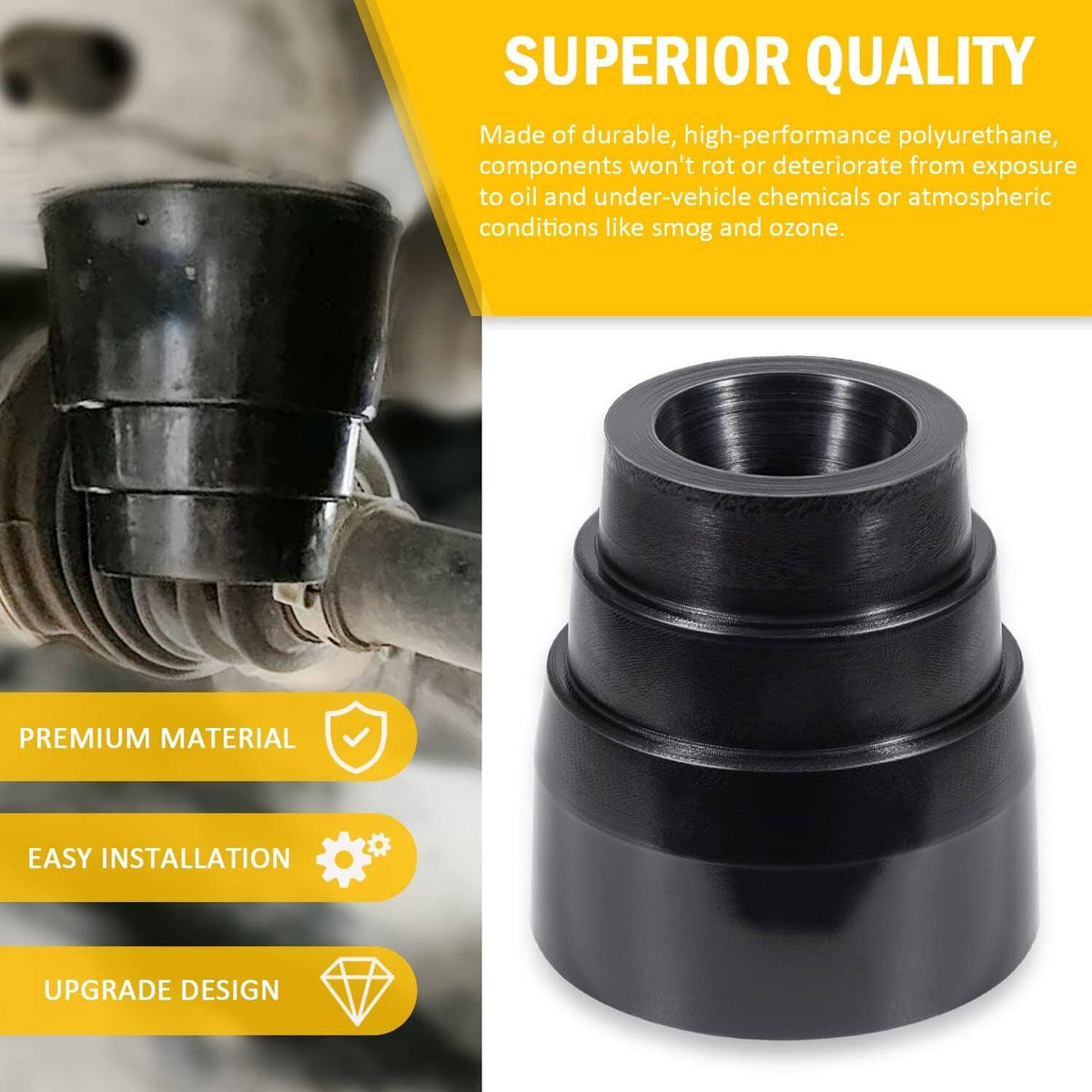 Solid Spare 8.9104G Rear Bump Stop Set (One Pair) for Toyota 4runner 1996-2009 2WD/4WD