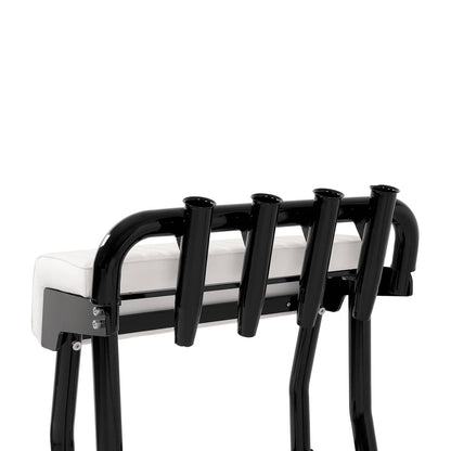 Solidspare 29" Leaning Post Seat W/ 4 Rod Holders Aluminium Boat Seat For Centre Console