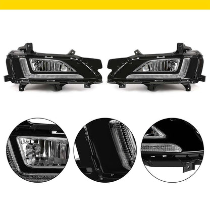 Solid Spare Pair LED&DRL Fog Lights Bumper Lamps LH&RH w/Bulbs For Hyundai Tucson 2019-2021