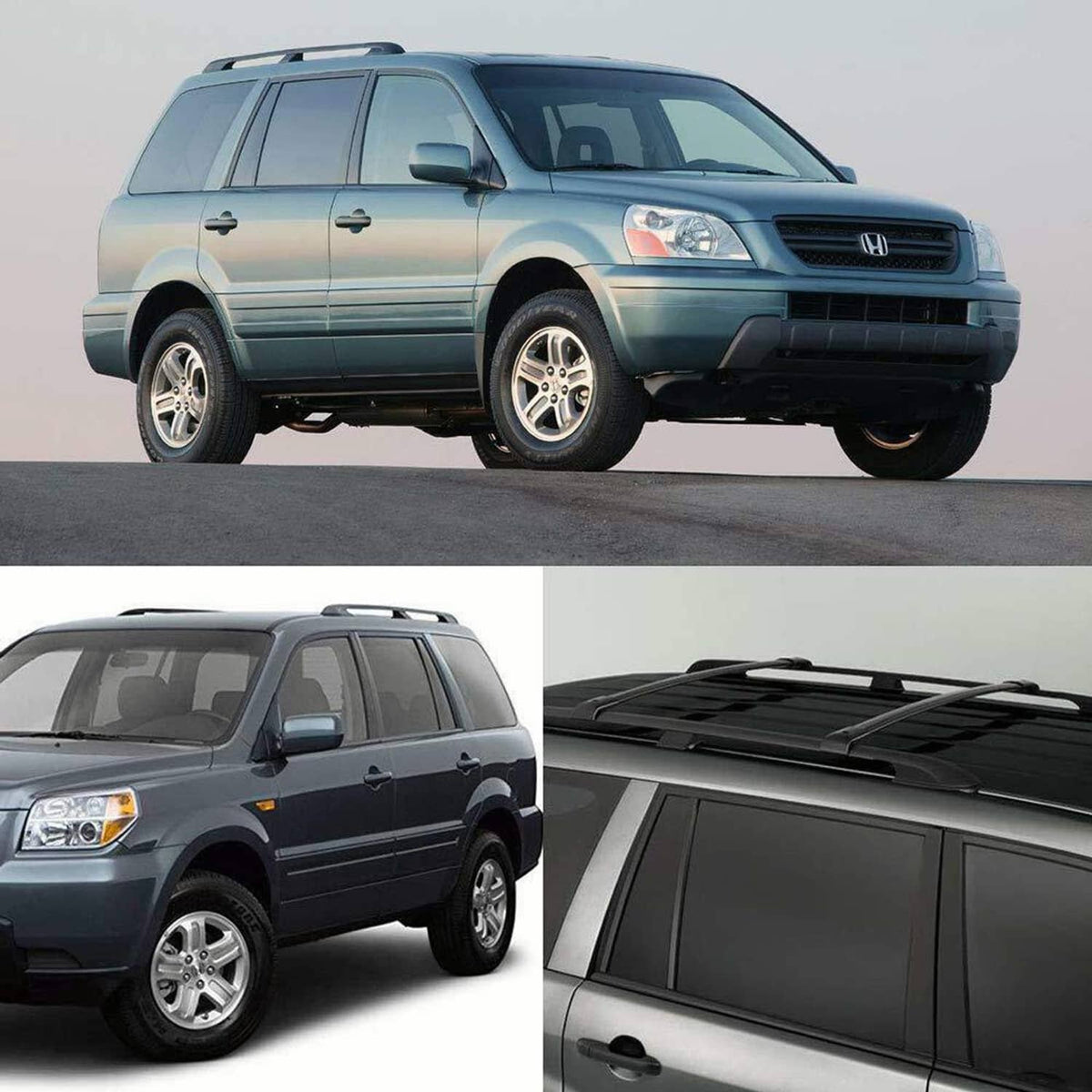 Solidspare Aluminum Roof Rack Top Rail Cross Bar Pair Fits For 2003-2008 Honda Pilot