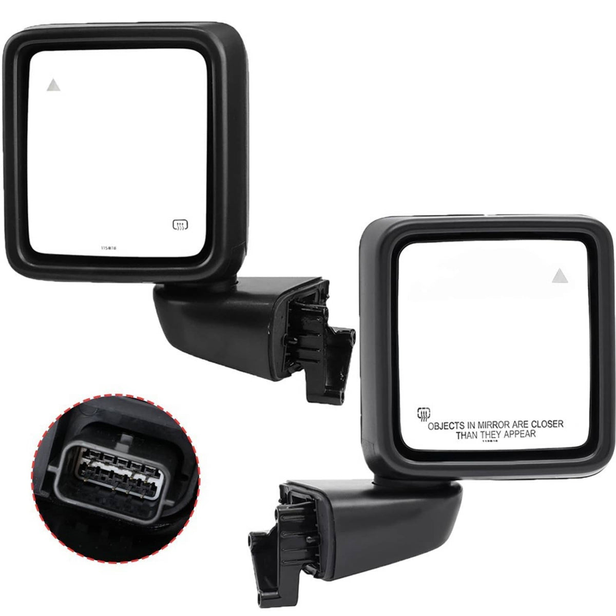 Solidspare New Rear Mirror w/Blind Spot Left+Right Side For 2018-25 Jeep Wrangler Gladiator
