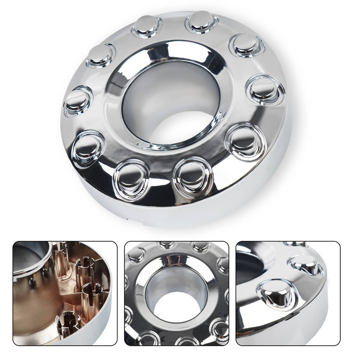 Solidspare 2Pcs Wheel Center Hub Caps Dually 10 Lug For 2005-2017 Ford F450 F550 Super Duty