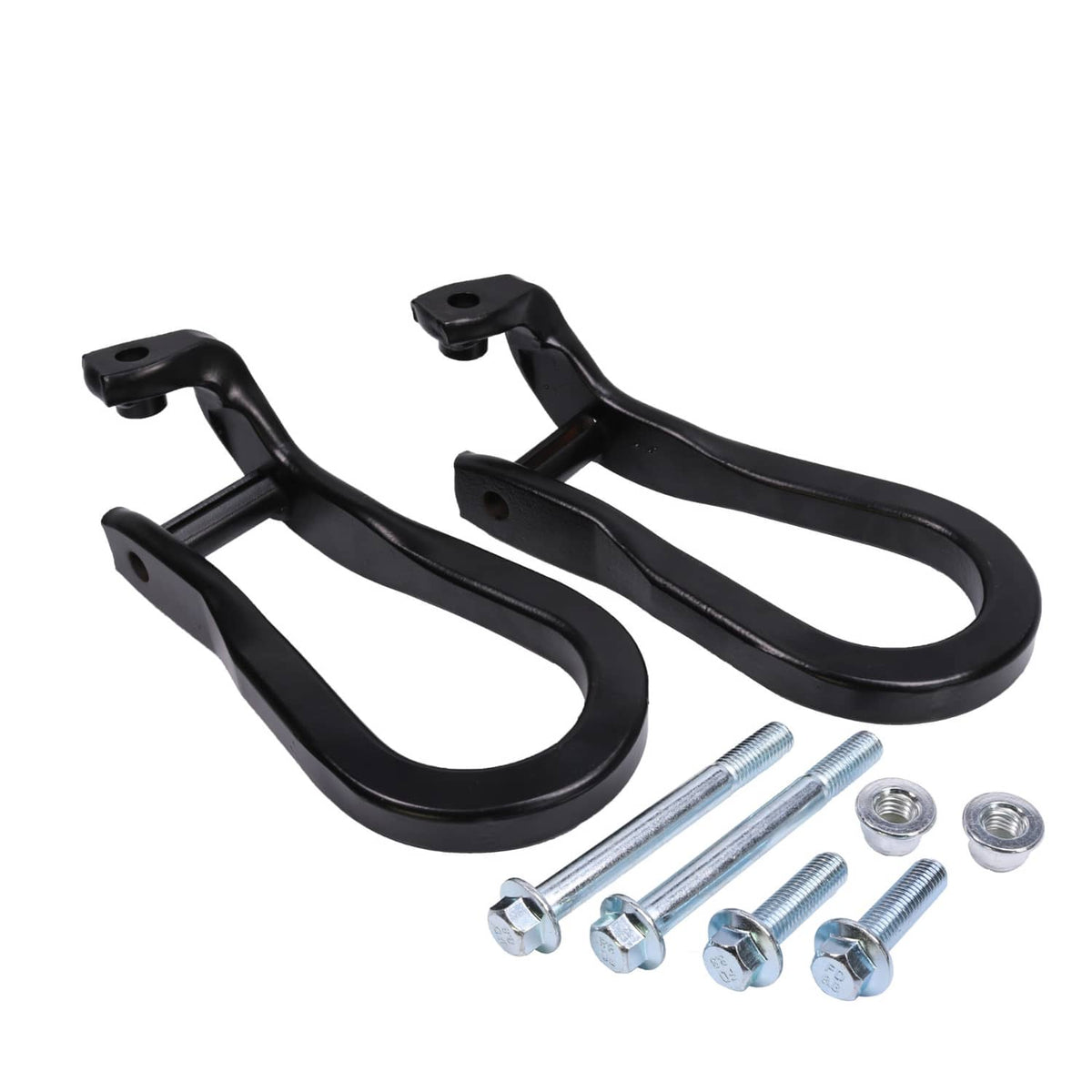 Solidspare Pair Black Tow Hooks Kit 84072464 For 2015-2019 Silverado Sierra 2500HD & 3500HD