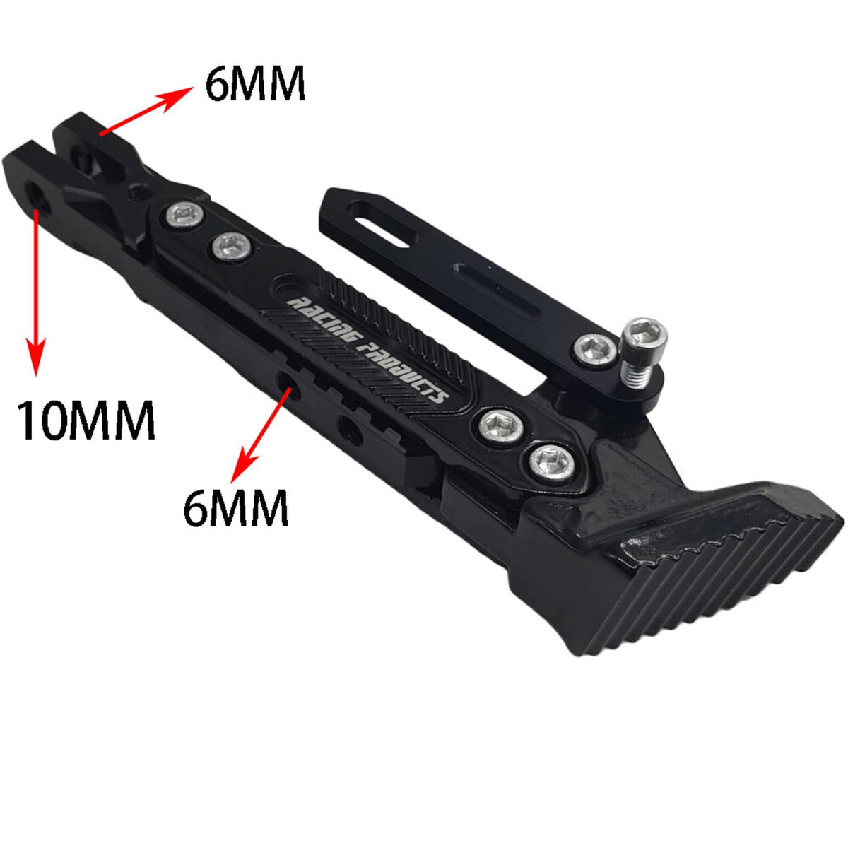 Solidspare US Adjustable Motorcycle Side Stands Kickstand Holder Aluminum Alloy CNC Black