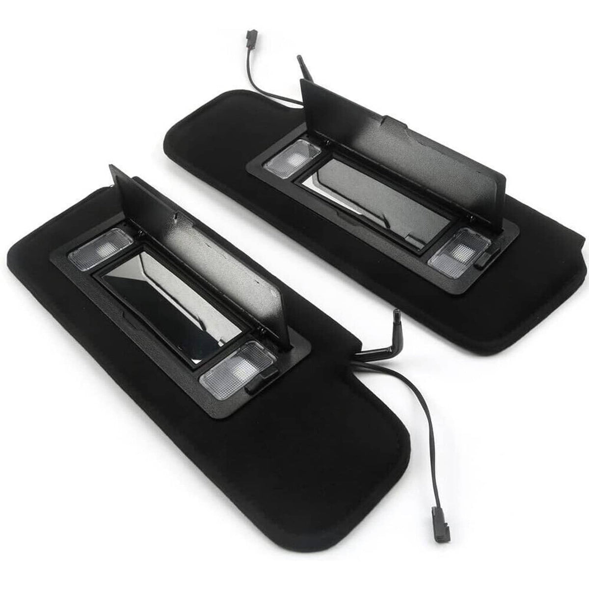 Solidspare Pair Sun visors w/Vanity Mirror & LED Light For 1984-1996 Chevy Corvette C4 5.7L