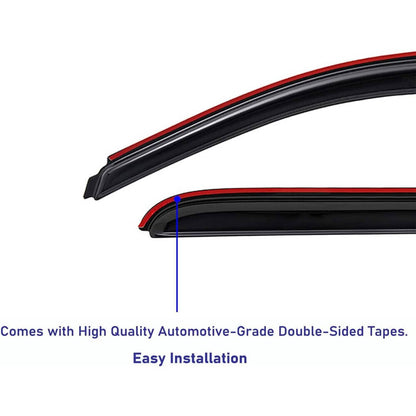 Solidspare For 2009-2014 Ford F-150 Super Crew In-Channel Window Vent Visor Sun Rain Guards