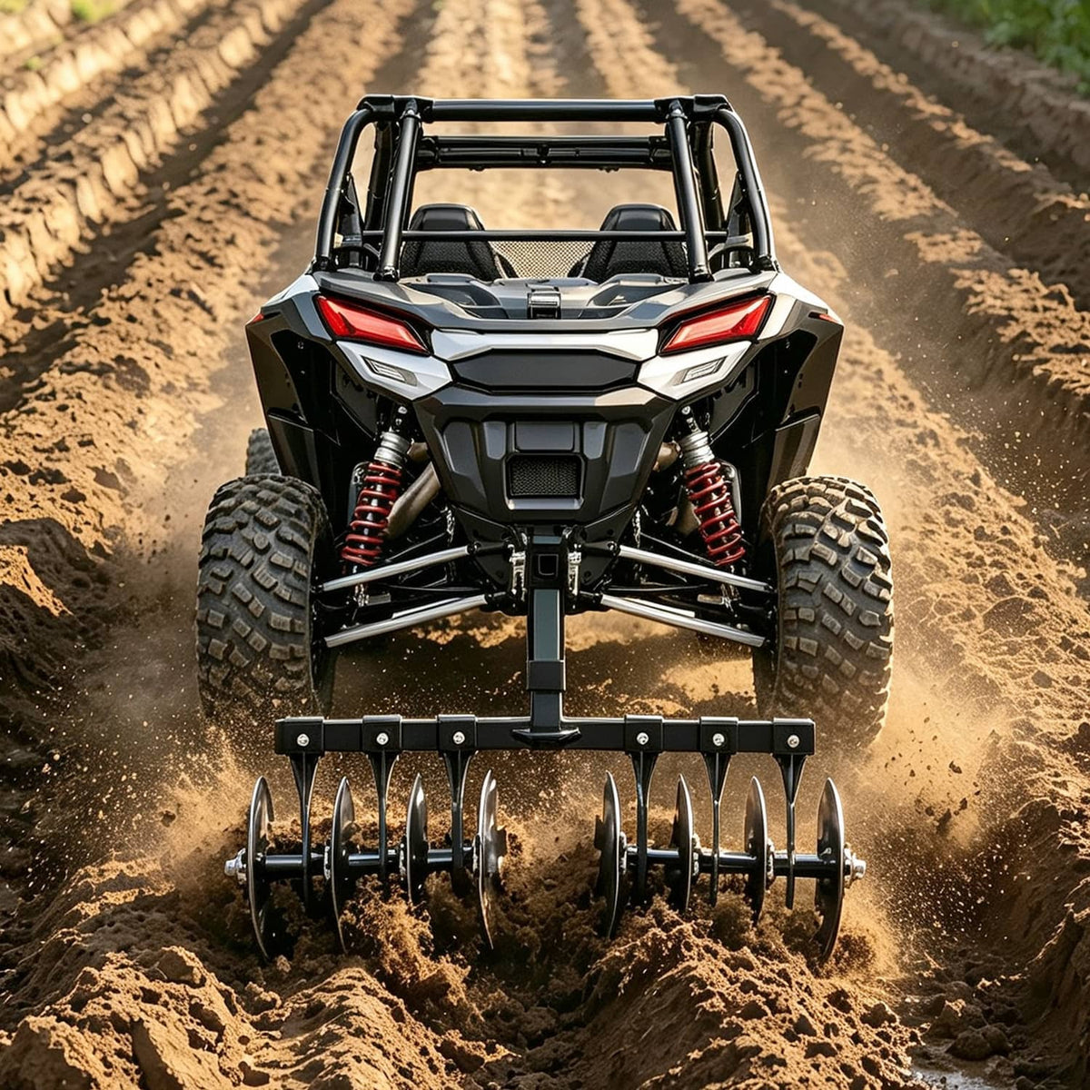 Solidspare 34" Disc Plow Harrow w/ 2-inch Receiver Hitch 8-blade disc For Tractor ATV UTV