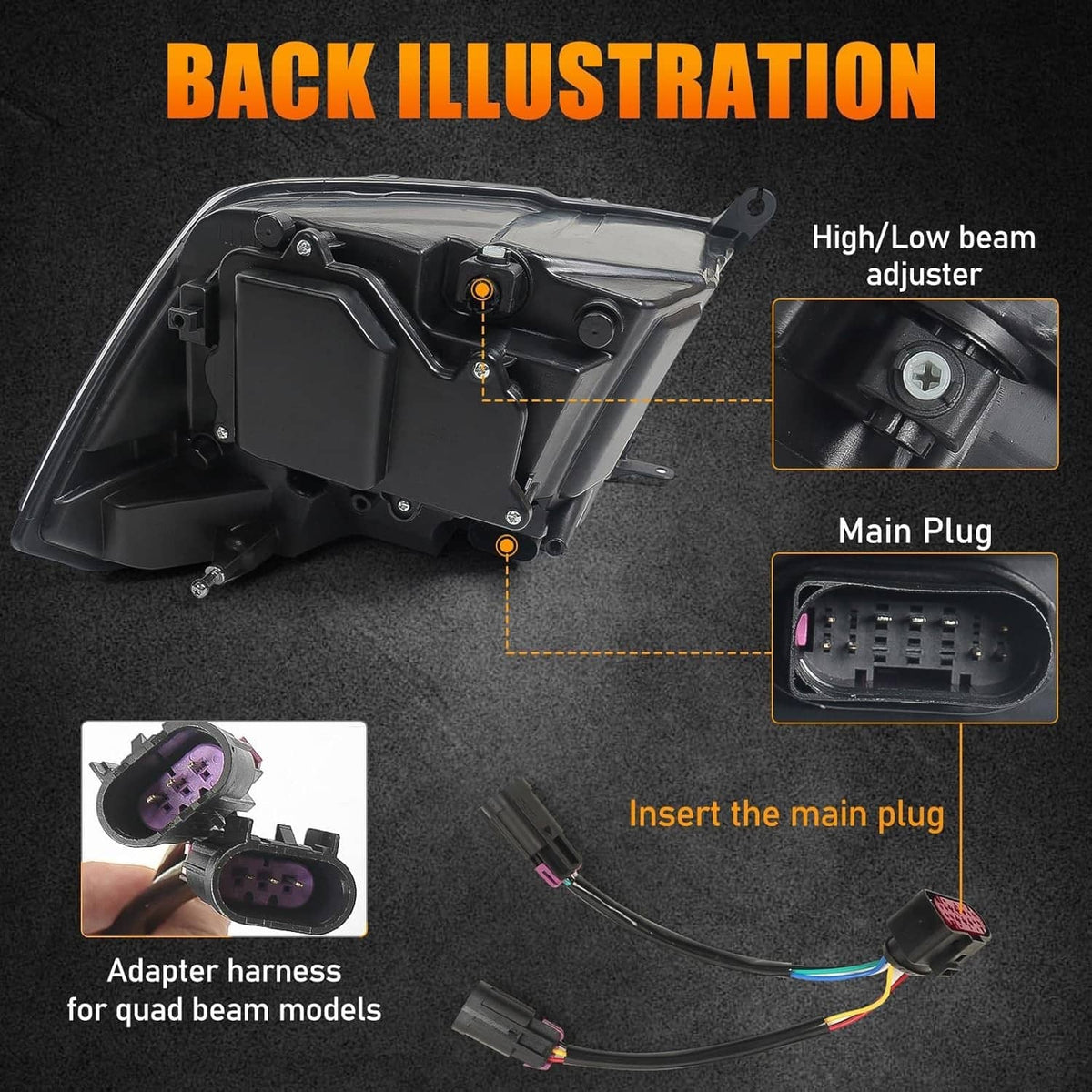Solidspare For 2009-2018 Dodge Ram 1500 2500 3500 Pickup w/LED Projector Chrome Headlights