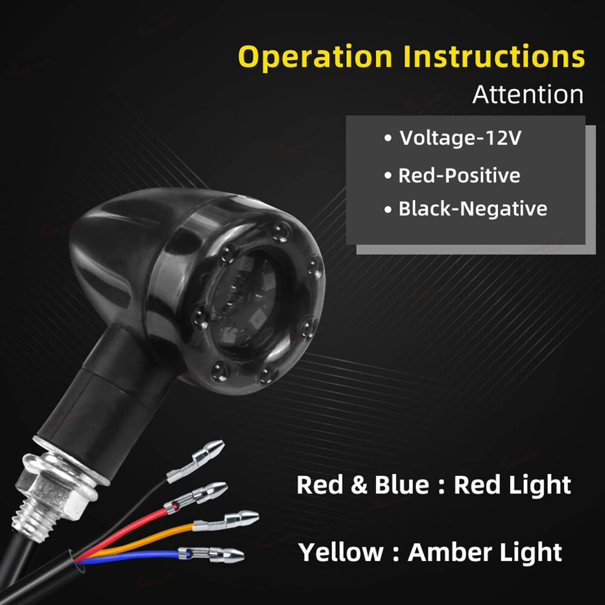 Solidspare For Sports Motorcycle Dirt Bike Light Blinker 4x Turn Signal LED Indicators Dual