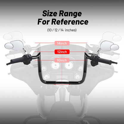 Solidspare 12 Inch Ape Hangers 1 1/4" Handlebar For Harley Street Glide Electra Tri Glide