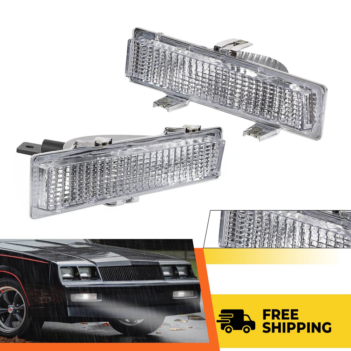 Solid Spare Pair of Front Park and Turn Signal Light Lamps For Chevy Monte Carlo SS 1981-88