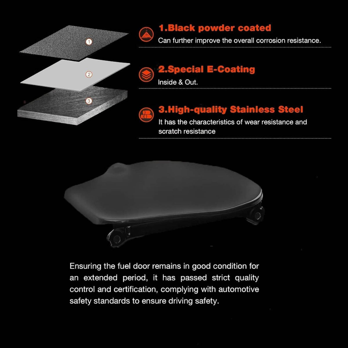 Solidspare Fuel Gas Door Cap 77305-04904 For 2005-2015 Toyota Tacoma Double Cab Short Bed