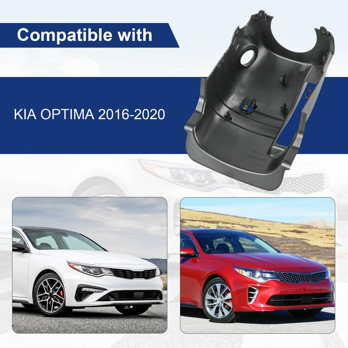 Solidspare Lower Steering Column Cover Black For 2016-2020 Kia Optima with Key Start