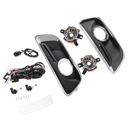 Solid Spare For Chevy Malibu 2013-2016 Fog Lights Bumper Lamps w/ Black Bezel Molding Wiring