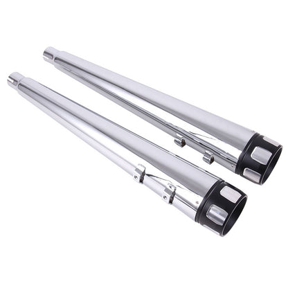 Solidspare Chrome 4" Exhaust Pipes Slip On Muffler for 1995-16 Harley FLHT / FLTR / FLHX US