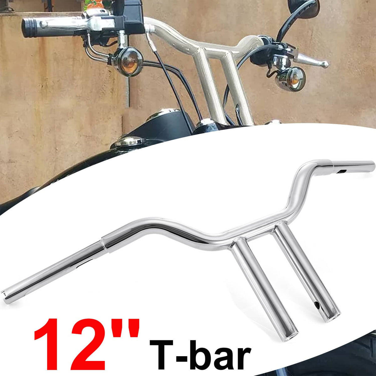 Solidspare 12'' inch MX-T Bars Handlebar Fits For Harley Sportster Softail Dyna Wide Glide