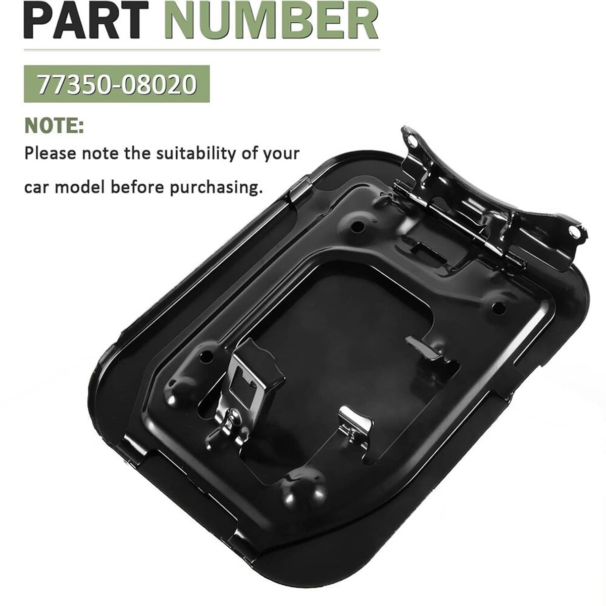 Solidspare Black Gas Lid Door Fuel Door 77350-08020 For 2011-2020 Toyota Sienna 2.7L 3.5L