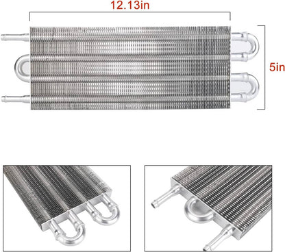 Solidspare 4-Row Radiator Auto-Manual Transmission Oil Cooler + Hose /Mounting Kit Aluminum