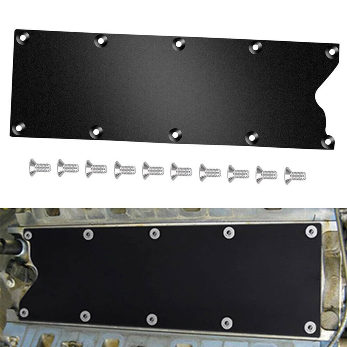 Solidspare For LS Gen 3 Billet LS1 LS2 LS3 LS7 Valley Pan Cover Plate (Knock Sensor Delete)