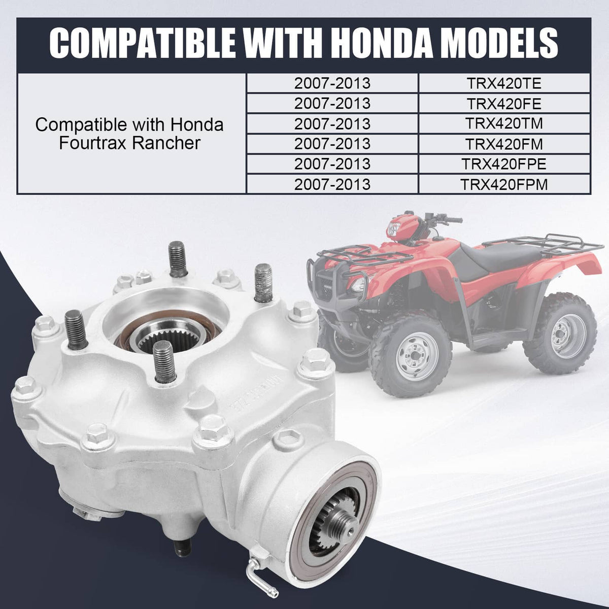 Solidspare 41300-HP5-600 Rear Differential Assy For 2007-2013 Honda Fourtrax Rancher TRX420