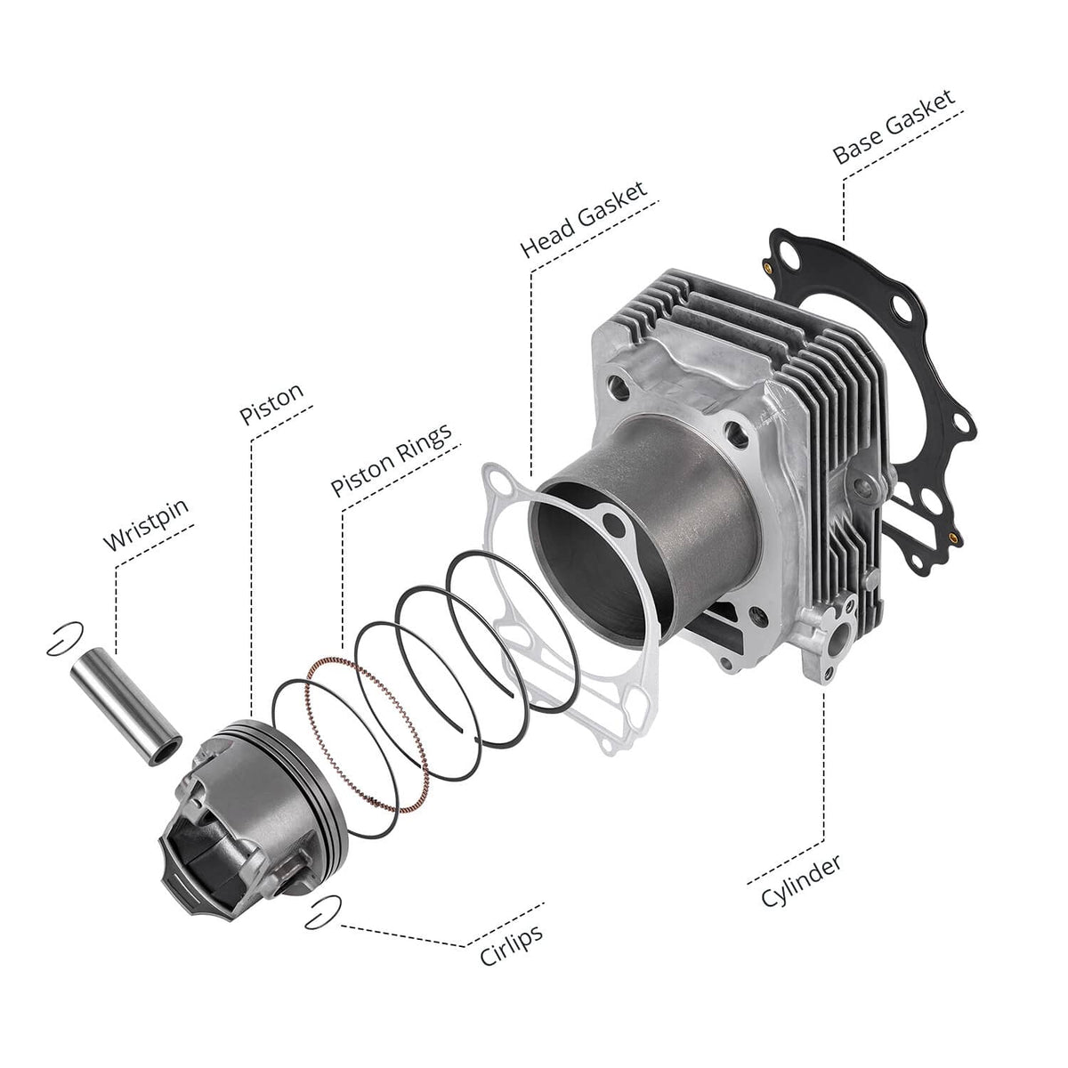 Solidspare For Suzuki Eiger 400 NEW Cylinder Piston Gasket Top End Rebuild Kit ATV 2002-07