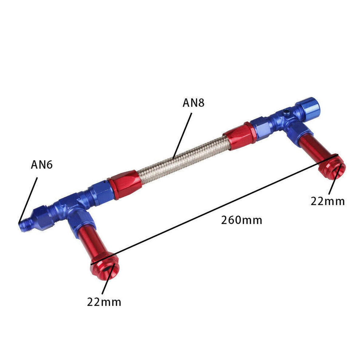 Solidspare New Braided Dual Feed Carb Fuel Line Fitting 8AN For Holley 4150 Carburetor AN8